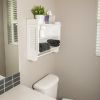 Accent Plus White Slatted Bathroom Wall Shelf