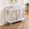 Accent Plus Distressed Look White Carved-Top Table