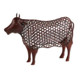 Accent Plus Open Geometric Frame Metal Cow Sculpture