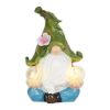 Accent Plus Meditating Leaf-Hat Gnome Solar Garden Light