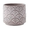 Accent Plus Cement Flower Pot Set - Taupe Scallop Design