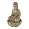 14 inches Sandstone Water Fountain Buddha Design Water Feature for Lawn & Garden