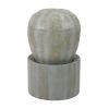 32"Tall Cement Urn Fountain Gray Green Tranquility Lawn Water Feature for Backyard or Garden