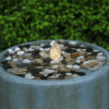 26"Tall Cement pillar design Fountain Contemporary Water feature with Light For lawn deck & Patio