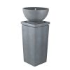 45"Tall Gray Finish Outdoor Zen Bowl Fountain Transitional Decoration Designed Water Feature for Patio or Deck