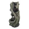 35"Tall Polyresin Fountain Water Feature with Light Curved Tree Trunk Design for garden or lawn