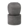 32"Tall Cement Urn Fountain Gray Tranquility Lawn Water Feature for Backyard or Garden