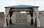 10x12 Hardtop Gazebo; UV 50+ Outdoor Canopy with Mosquito Netting and Curtains;  Outdoor Shelter