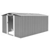 vidaXL Garden Shed 101.2"x154.3"x71.3" Metal Gray