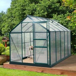 10' x 6' x 7' Aluminum Polycarbonate Walk-In Garden Greenhouse UV-Resistant