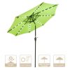 9ft Aluminum Patio Umbrella w/ 32 LEDs Chocolate