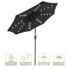 9ft Aluminum Patio Umbrella / 32 LEDs Black