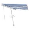 vidaXL Freestanding Automatic Awning 118.1"x98.4" Blue/White