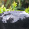 32"Tall Cement Urn Fountain Black Tranquility Lawn Water Feature for Backyard or Garden