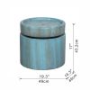 17"Tall Cylindrical Shape Fountain Green Finish Contemporary Water Feature with Light for Patio or Garden