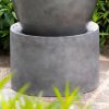 32"Tall Cement Urn Fountain Gray Tranquility Lawn Water Feature for Backyard or Garden