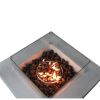 Living Source International Concrete/Glass Propane/Natural Gas Fire Pit Table