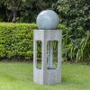 44 inches Outdoor Water Fountain Cement Contemporary Design Water Feature for Garden & Lawn