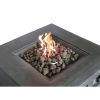 Living Source International Fiber Reinforced Concrete Propane/Natural Gas Fire Pit Table (Dark Wood)