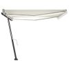 vidaXL Manual Retractable Awning with LED 157.5"x118.1" Cream