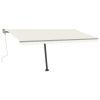 vidaXL Manual Retractable Awning with LED 157.5"x118.1" Cream