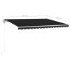 vidaXL Manual Retractable Awning with LED 157.5"x118.1" Anthracite