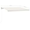 vidaXL Manual Retractable Awning with LED 157.5"x118.1" Cream