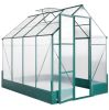 6' x 8' x 7' Walk-in Plant Polycarbonate Greenhouse Hobby Greenhouse for Backyard/Outdoor with Temperature Controlled Window