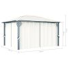 Gazebo with Curtain 157.5"x118.1" Cream Aluminum