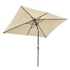 10x6.5ft Aluminum Patio Umbrella w/ 20 LEDs Beige