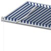 vidaXL Manual Retractable Awning with Posts 16.4'x9.8' Blue and White