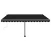 vidaXL Manual Retractable Awning with LED 157.5"x118.1" Anthracite