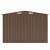 vidaXL Garden Shed 101.2" x 228.3" x 71.3" Metal Brown