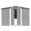 vidaXL Garden Shed 101.2" x 228.3" x 71.3" Metal Gray