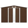 vidaXL Garden Storage Shed Brown 101.2"x80.7"x70.1" Steel