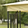 Patio Gazebos for Patios Double Roof Soft Canopy Garden Backyard Gazebo for Shade and Rain,Beige