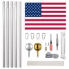 25ft Sectional Al Flag Pole w/US Flag Ball