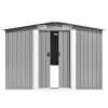 vidaXL Garden Shed 101.2"x117.3"x70.1" Metal Gray