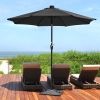 9ft Aluminum Patio Umbrella / 32 LEDs Black