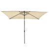 10x6.5ft Aluminum Patio Umbrella w/ 20 LEDs Beige