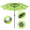 9Ft 3-Tiers 24LEDS Patio Umbrella Fruit Green