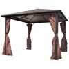 vidaXL Gazebo with Curtain Brown Aluminum 118.1"x118.1"