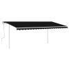 vidaXL Manual Retractable Awning with Posts 16.4'x9.8' Anthracite