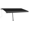 vidaXL Manual Retractable Awning with LED 157.5"x118.1" Anthracite