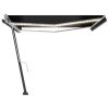 vidaXL Manual Retractable Awning with LED 157.5"x118.1" Anthracite