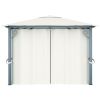 Gazebo with Curtain 157.5"x118.1" Cream Aluminum