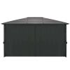 vidaXL Gazebo with Curtain Aluminum 13.1'x9.8'x8.5' Black