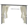 Gazebo with Curtains 9.8'x19.7' Cream Steel