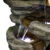 47&rdquo; Tall Indoor/Outdoor Water Fountain Waterfall simulated rock With LED