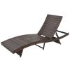 193*68*33cm S Shape Iron Frame Brown Gradient Beige Cushion Woven Rattan Bed